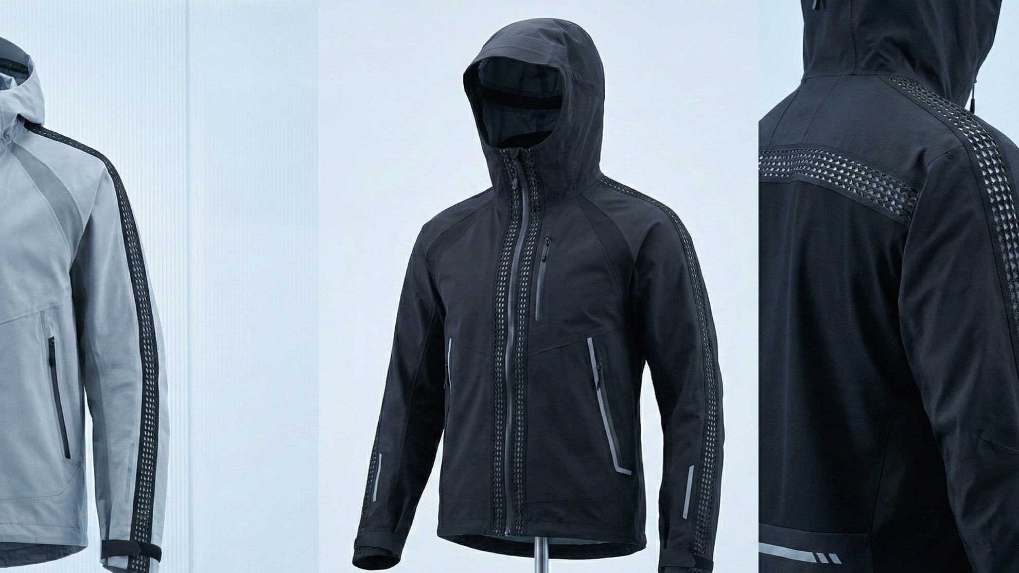 Windbreaker × Biomimetic Knit Elastic Tape